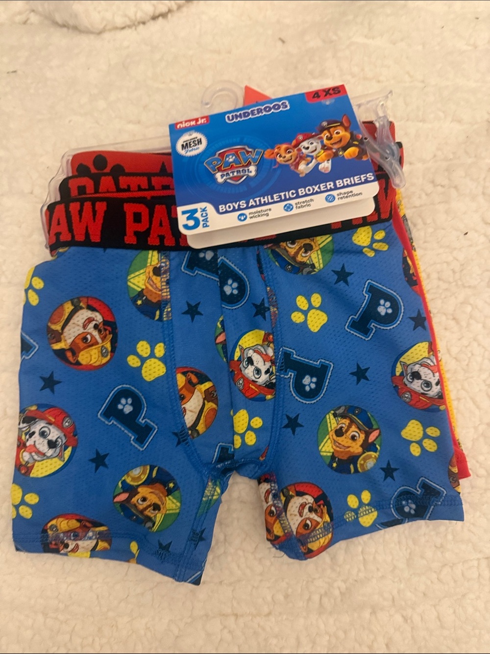 Paw Patrol Boys Blue & Yellow Character Boxer Briefs - 3 Pack